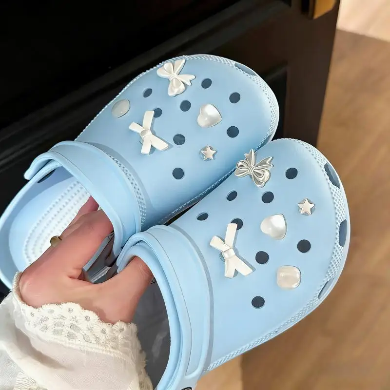 Elegante Ballett-Schuh-Charms mit weißer Schleife, Set für Sommer 2026, koreanische Sandalen, Clogs, Blumen-Accessoires, DIY-Dekorationen für Damenschuhe – Detail 9