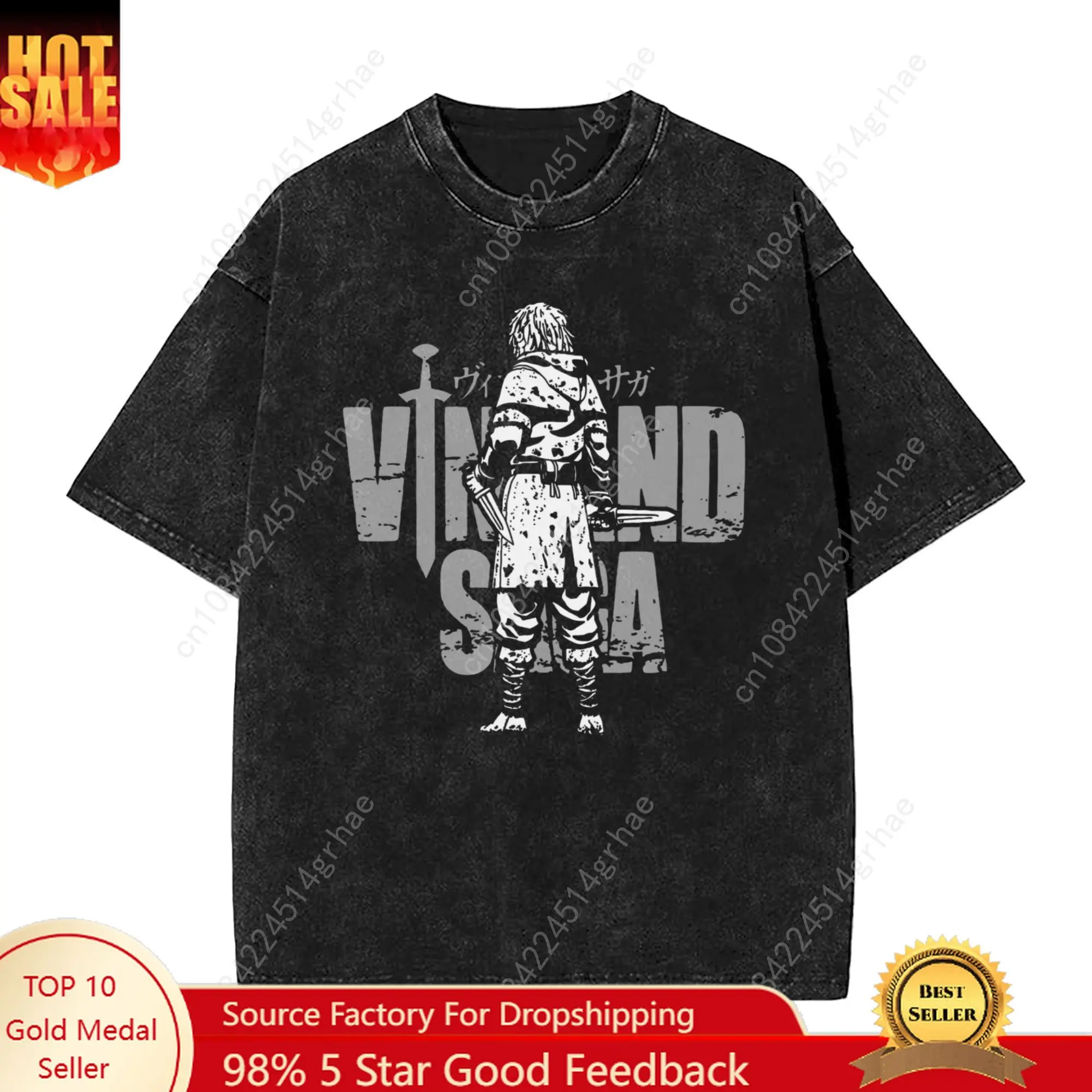 

Japanese Thorfinn Karlsefni T-Shirt Vinland Saga Loose T Shirts Short-Sleeve Street Style Tshirt Summer Casual O Neck Top Tees