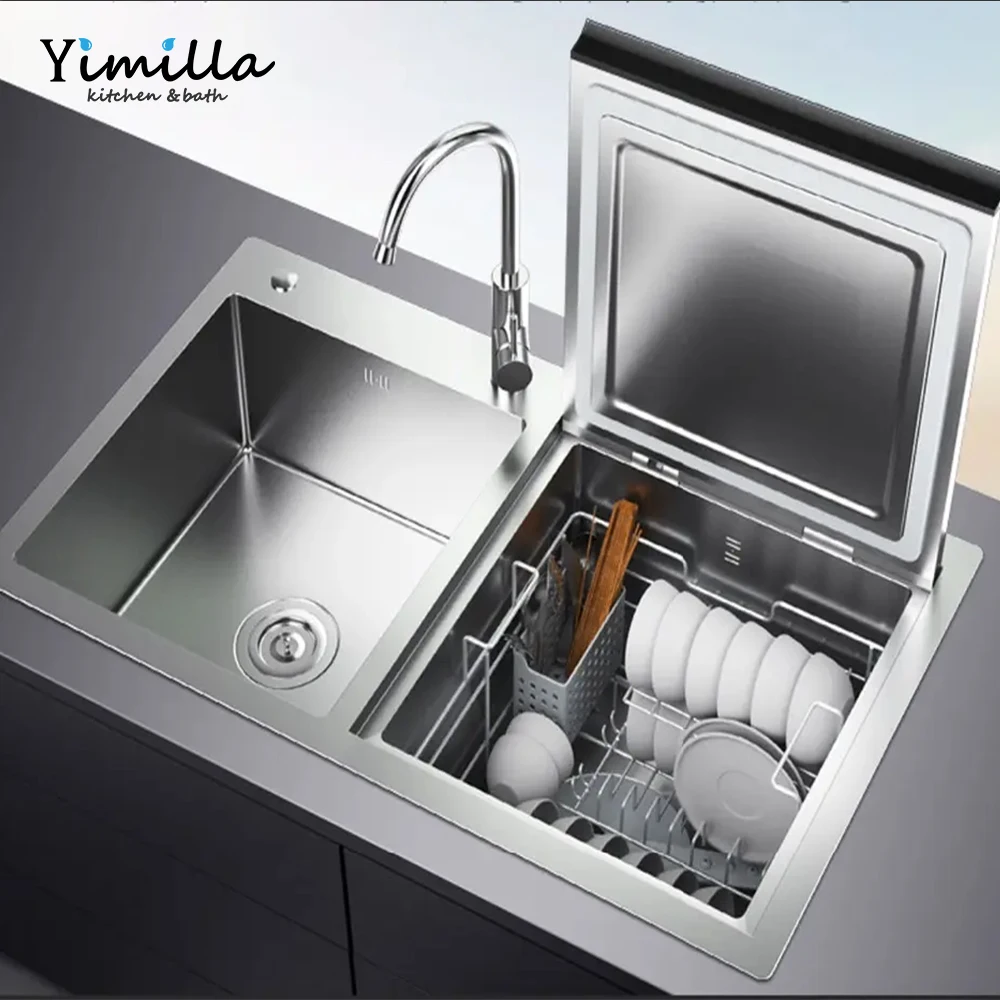 New Design Stainless Steel Sink Undermount Double Bowls Dish Washer Automatic Countertop Dishwasher Smart Kitchen Sink