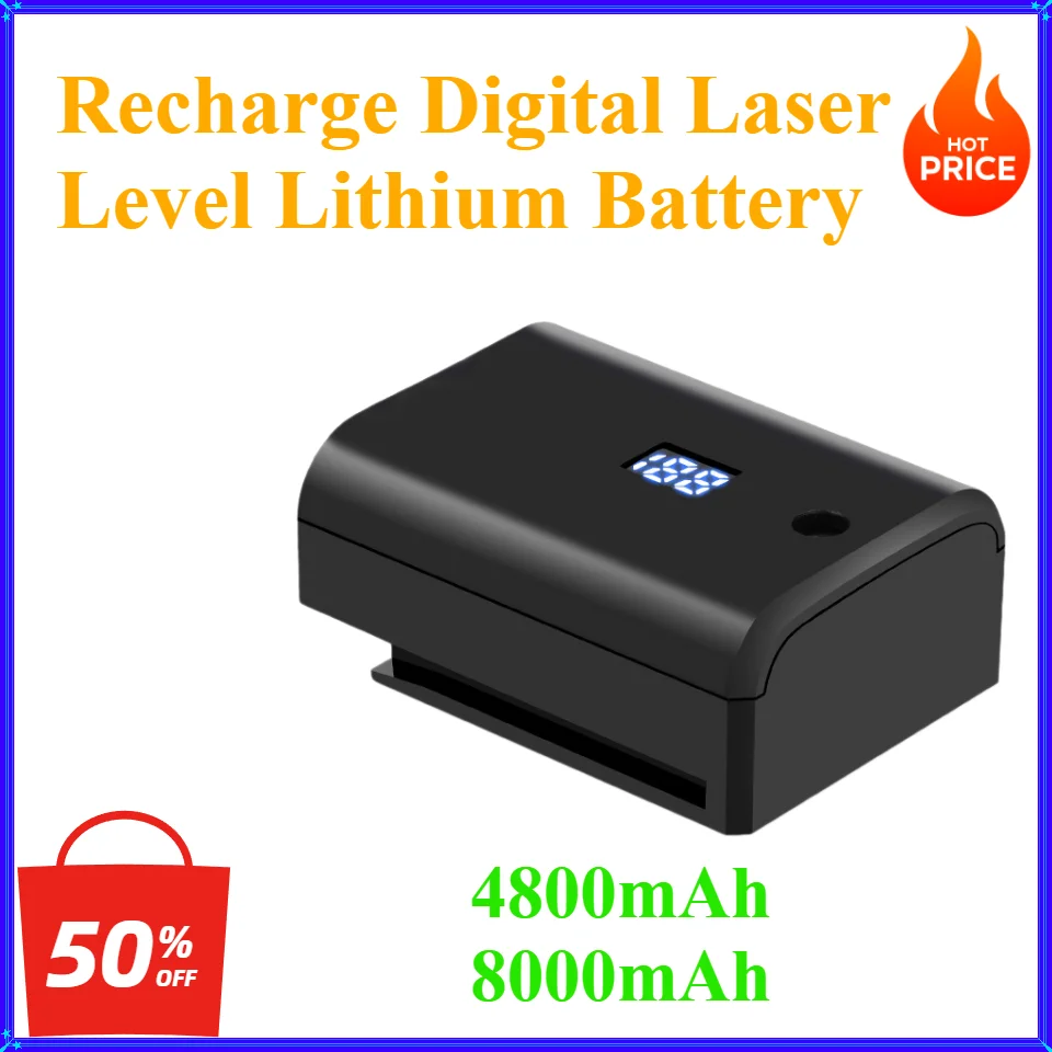 4800mAh 8000mAh Recharge Laser Level Lithium Battery Large Capacity Digital Lithium Polymer Battery number Display Level Part