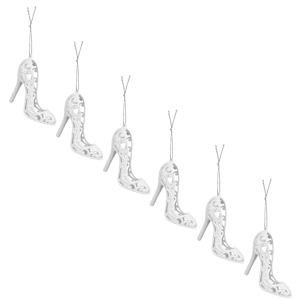 

6pcs Tree Pendant High Heel Ornaments Plastic Shoe Decorations Xmas Adornments Holiday Christmas Tree Pendant Gifts