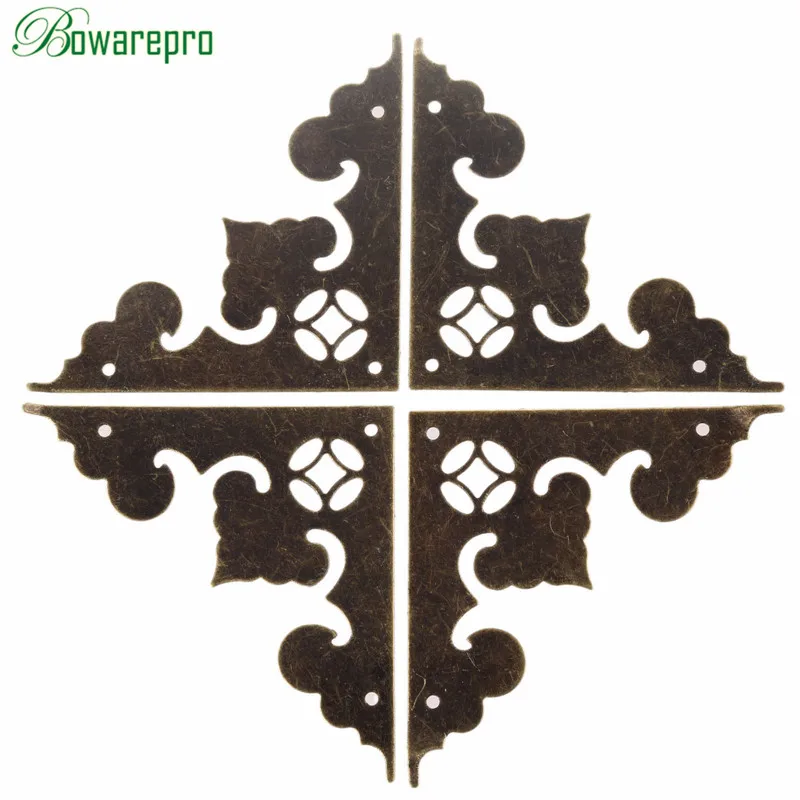 4Pcs 58mm Antique Corner Brackets Jewelry Gift Box Wooden Case Table Feet Leg Book Corner Decorative Protector Cover with Screws