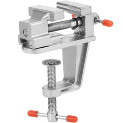 Morsa da tavolo universale Home 3.5 pollici Mini morsetto per Hobby in alluminio su morsa da banco da tavolo morsa da tavolo a bocca piatta per uso domestico fai da te utensili manuali