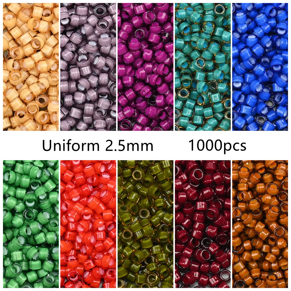 2.5mm 14g małe japońskie koraliki połysk kolorowe małe koraliki rzemieślnicze urok do tworzenia biżuterii naszyjnik bransoletka Diy akcesoria