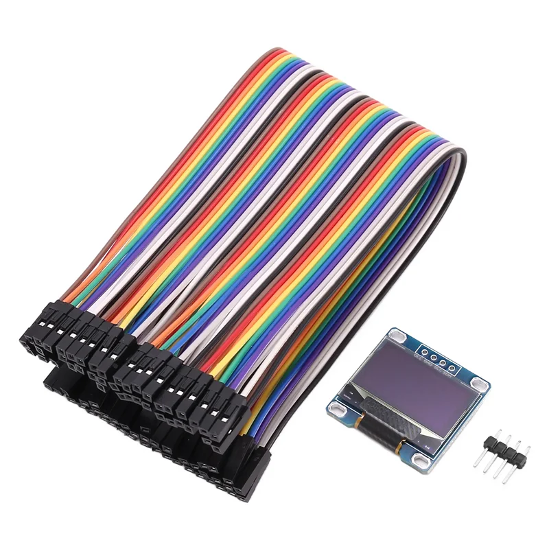 ممتاز-I2C شاشة OLED 0.96 بوصة IIC المسلسل LCD LED وحدة SSD1306 128 64 لاردوينو مع 40 قطعة سلك دوبونت