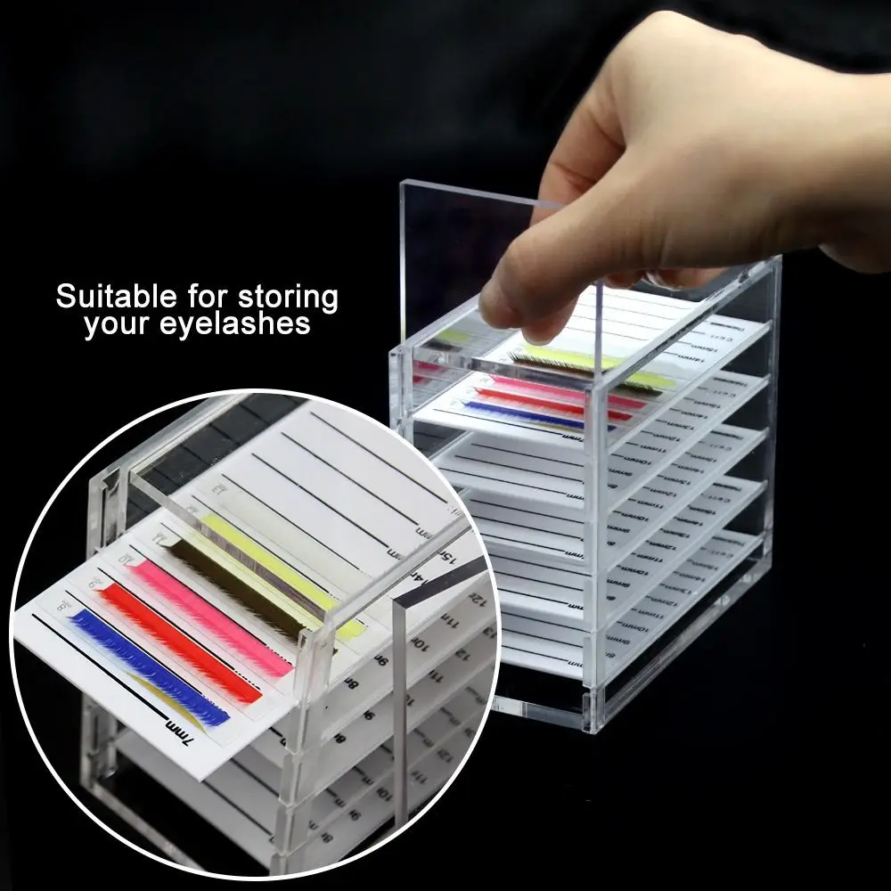 Reusable Eyelash Extension Storage Box Transparent Empty False Eyelash Pallet Holders Acrylic 5 Layers Lash Display Container