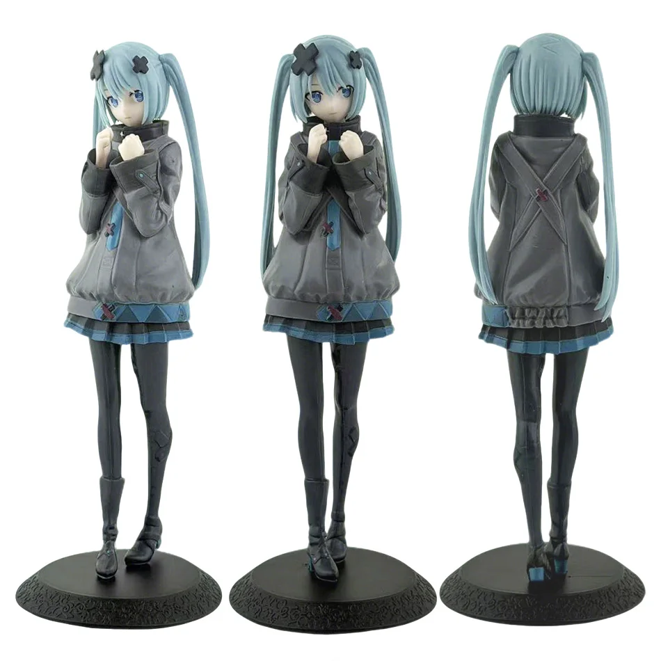 4 Styles Hatsune miku modelo anime menina figuras gato orelha sentado postura manga curta estatuetas do brinquedos presente