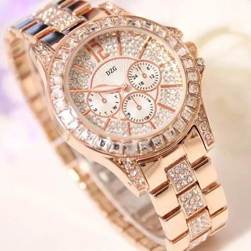 Diamond Women Watches Gold Watch Ladies Wrist Watches Luxury Brand Rhinestone Womens Bracelet Watches Female Relogio