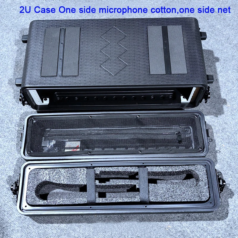 2024 New PE Plastic Flight Case With 260mm Deep Power Amplifier Wireless Microphone Case Shock-proof Double Door Cabinet Audio