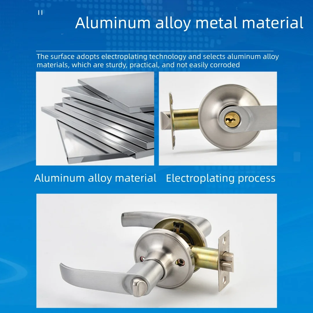 Household Door Handle Lock Round Security Privacy Sliding Front Doors Entrance Keyed Locks for Bedroom Living Room