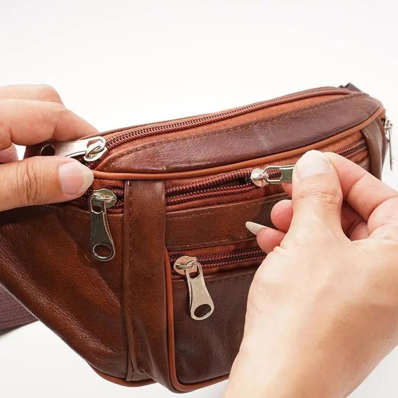 Herren-Gürteltasche aus PU-Leder, Hüfttasche, Kunstleder-Bauchtasche, modische, luxuriöse kleine Umhängetasche für Männer – Detail 29