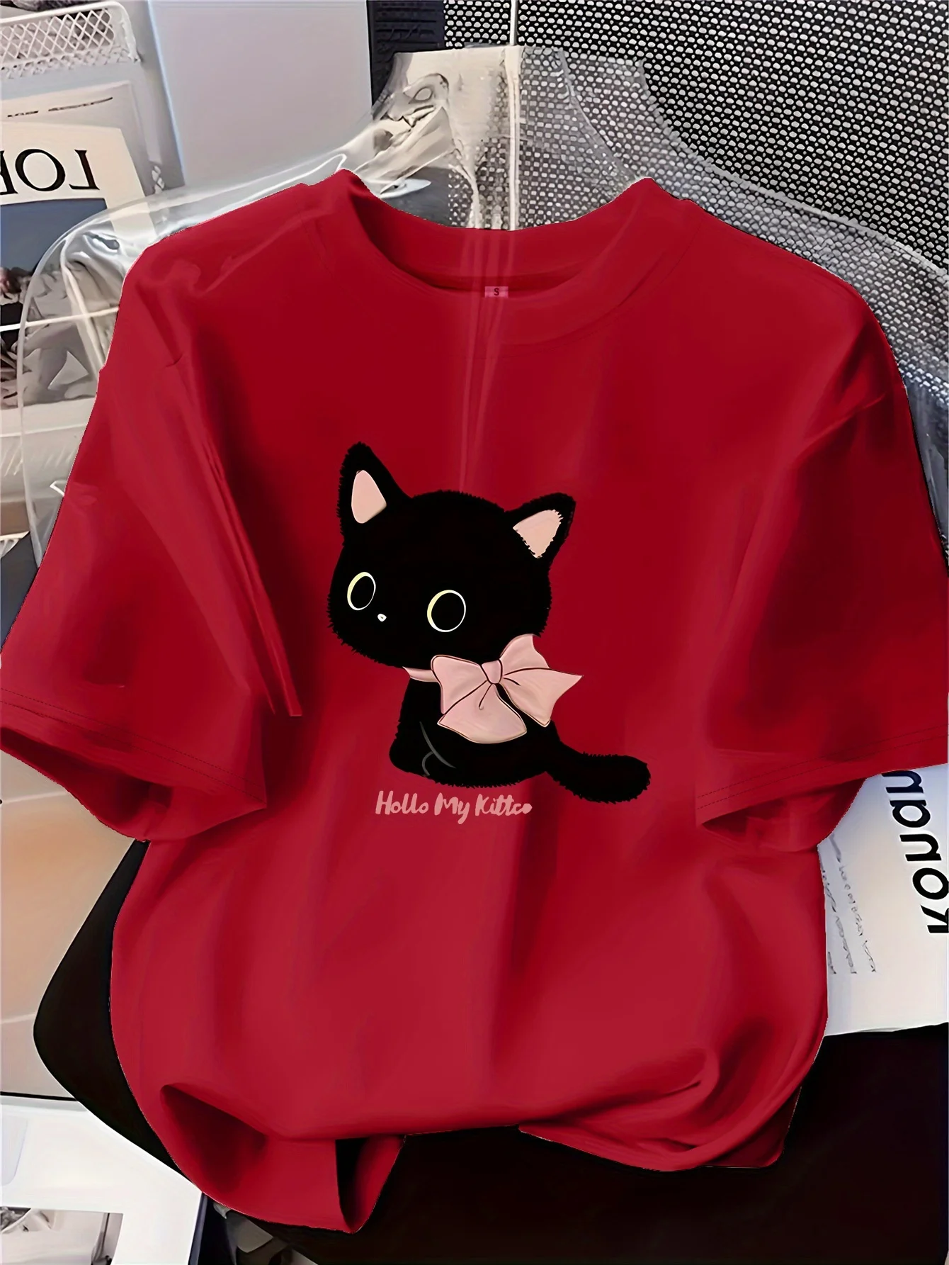 Camiseta de talla grande para mujer, ropa gráfica de manga corta, holgada e informal, suave y cómoda, transpirable, deportes al aire libre