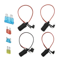 12-24V Car Fuse Box Non-Destructive Installation Cigarette Lighter Charger Cable Female Socket Plug Connector 18AWG 10A