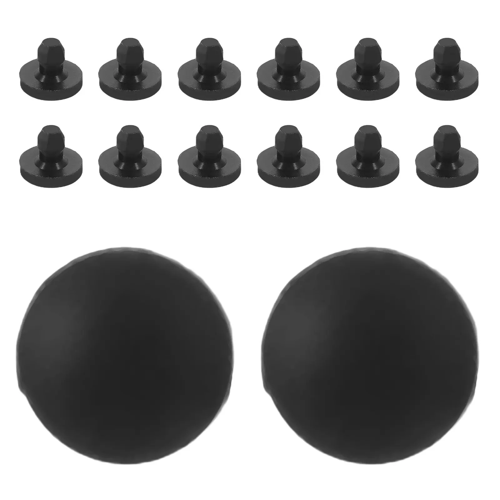 200Pcs Rubber Hole Plugs Snap-in Locking Black Heat Resistant Sealing Caps for Furniture Electrical Panels Pipe Protection