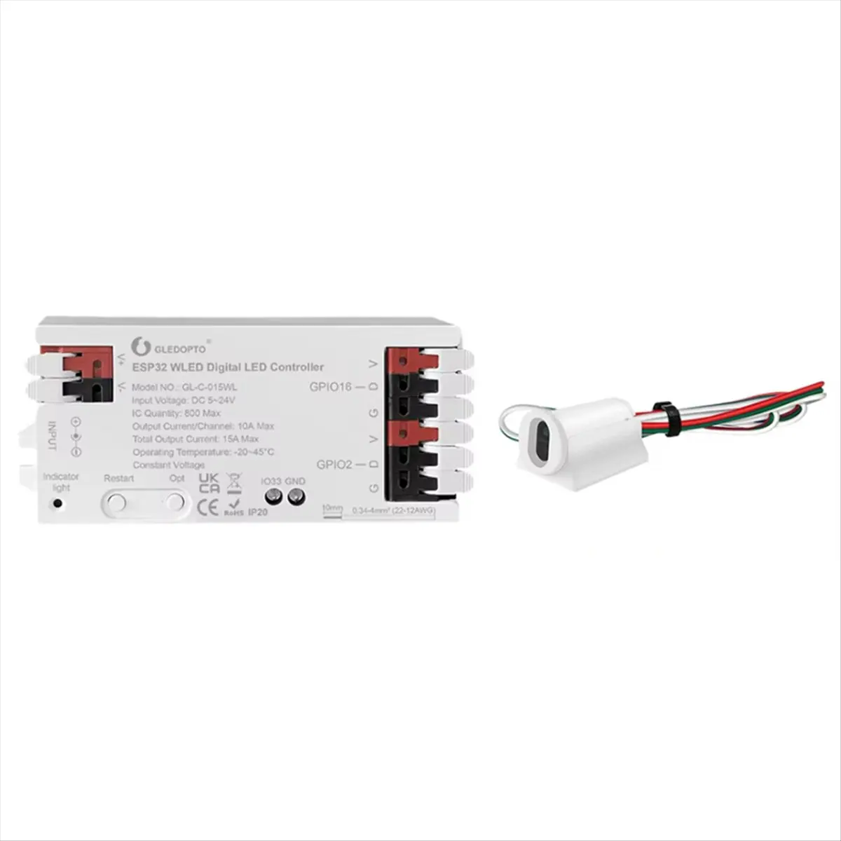 ♬◤Popular Style  ◥ WLED LED Controller LED Strip Light Dynamic Lighting IR Switch Sensor Gesture-Aware Trigger WS2811 SK6812 A