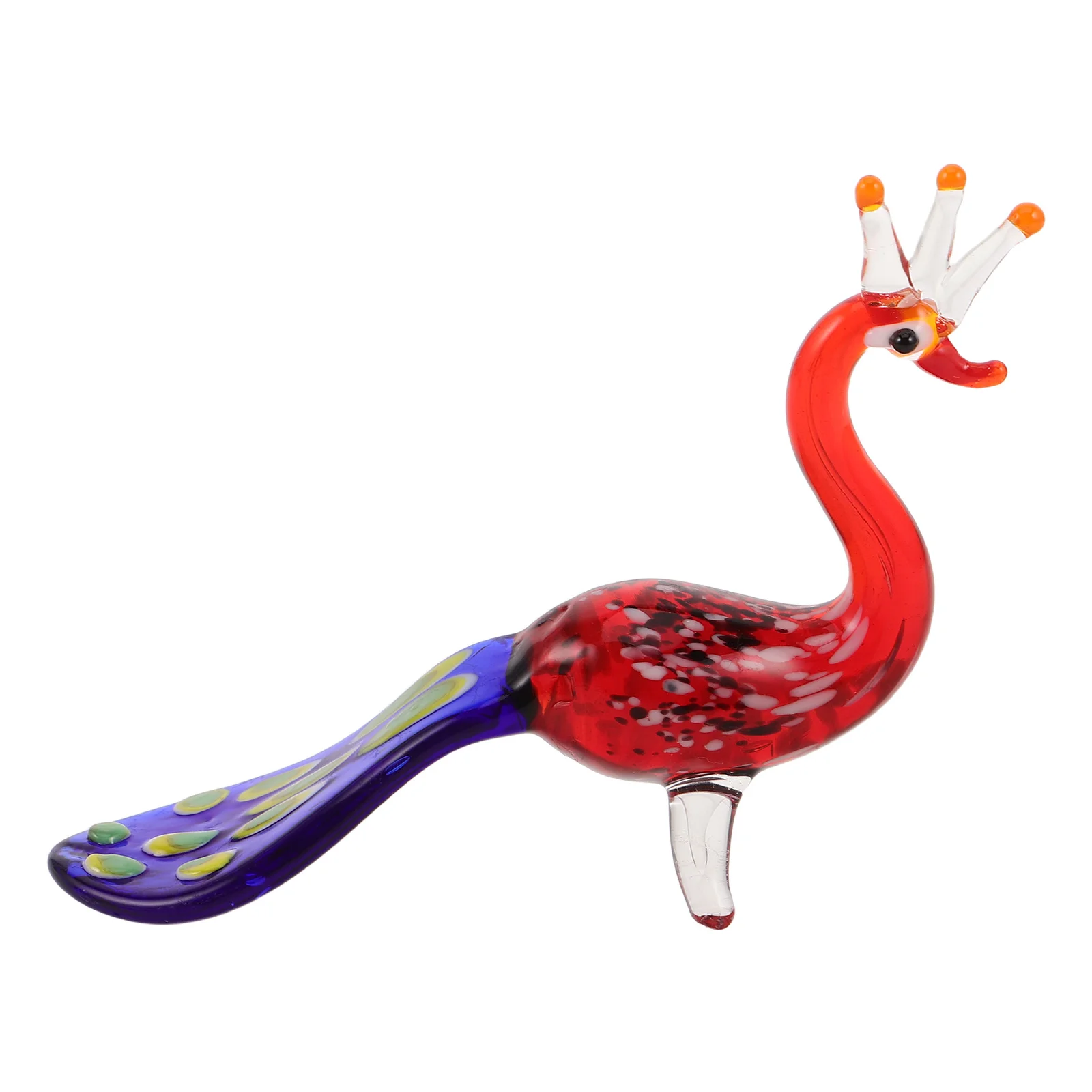 

Elegant Peacock Statue 12Inches Handmade Glass Artwork Interior Design Ornament Perfect for Office and Home Decor