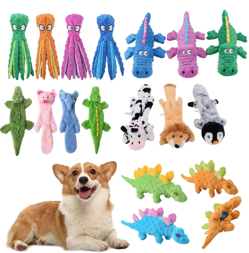 Jouet en peluche pour animaux de compagnie, forme de pieuvre sonore, jouet coule pour chien, dents propres, jouet à mâcher, fournitures pour petits,