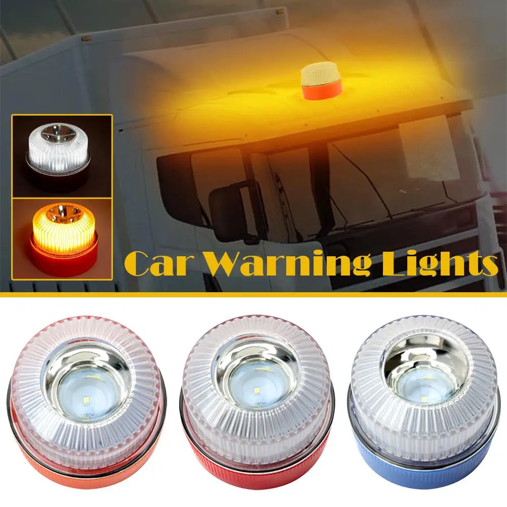 أضواء منارة V16 للشاحنات LED ملحقات السيارات المغناطيسية ذات الوضع المزدوج مع بطارية ضوء إحترافي ساطع لخدمة سحب المقطورة