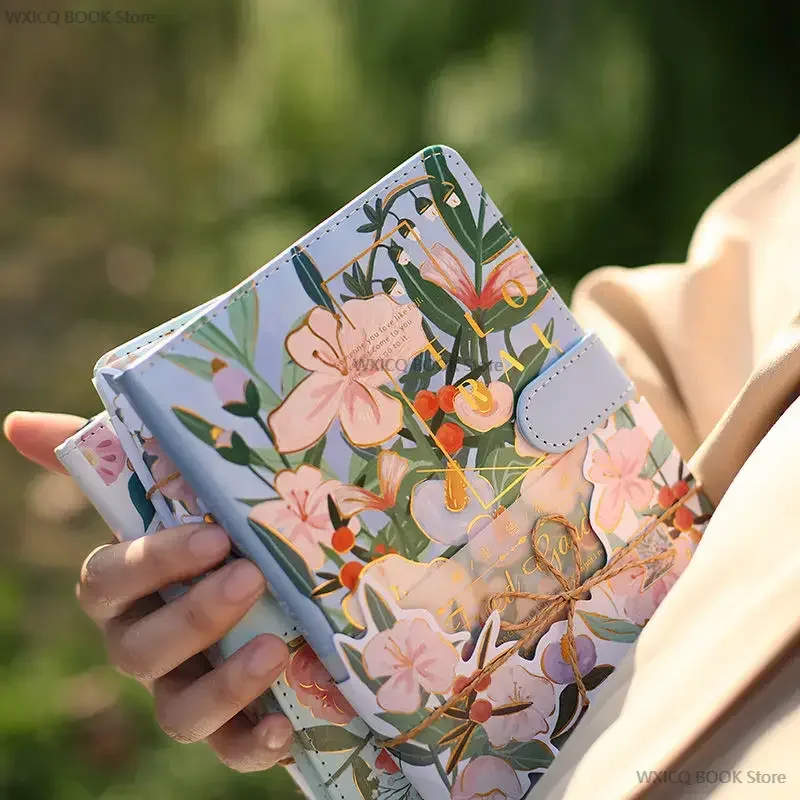 B6แม่เหล็กหัวเข็มขัด Book (ทอด Garden) บัญชีมือหนังสือ Creative Full-สีหน้าสาวหัวใจ Bronzing Diary