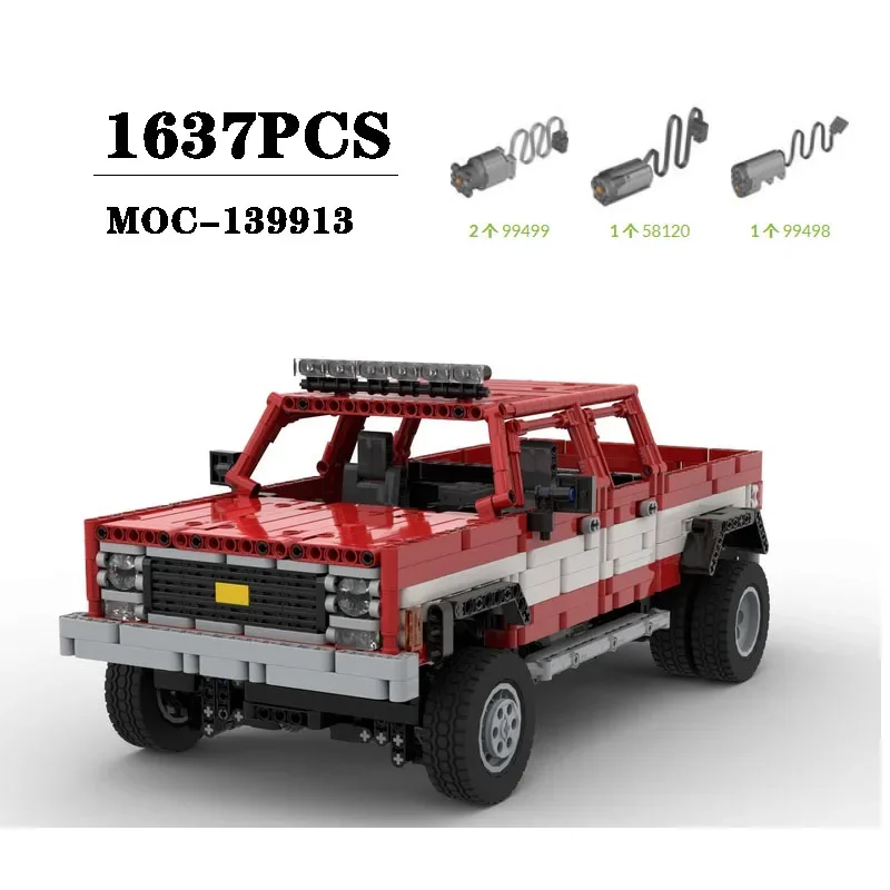 

MOC-139913 Pickup Truck Offroad Vehicle Splicing Block Model Decoration 1637PCS Boy Puzzle Education Birthday Christmas Toy Gift