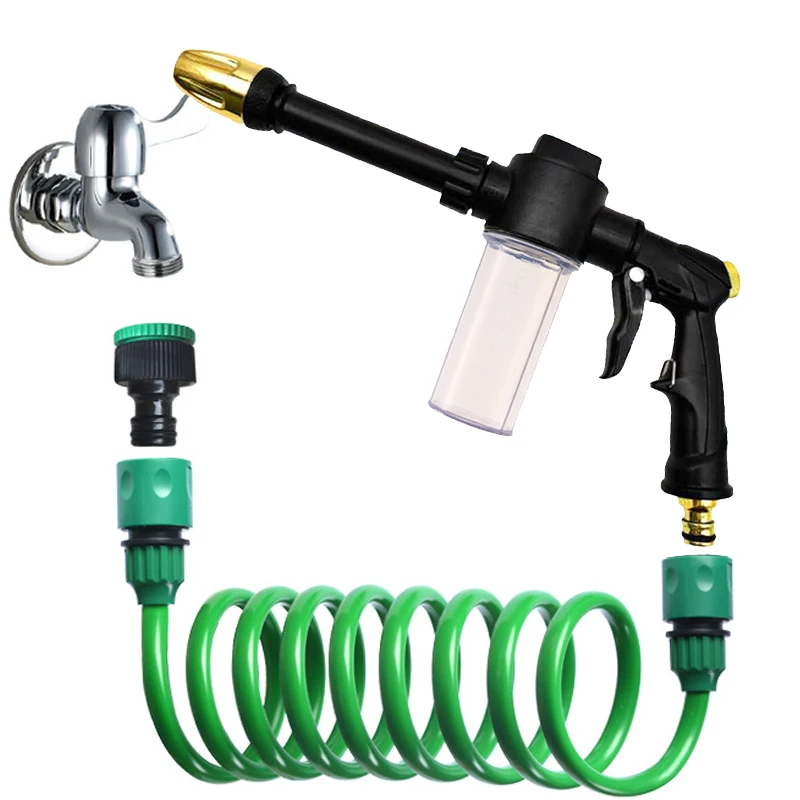 30M Garden EVA Spring Hose Garden Irrigation And Flushing Water Pipe High Pressure Spray Gun Garden Water Pipe, Car Washing Tool
