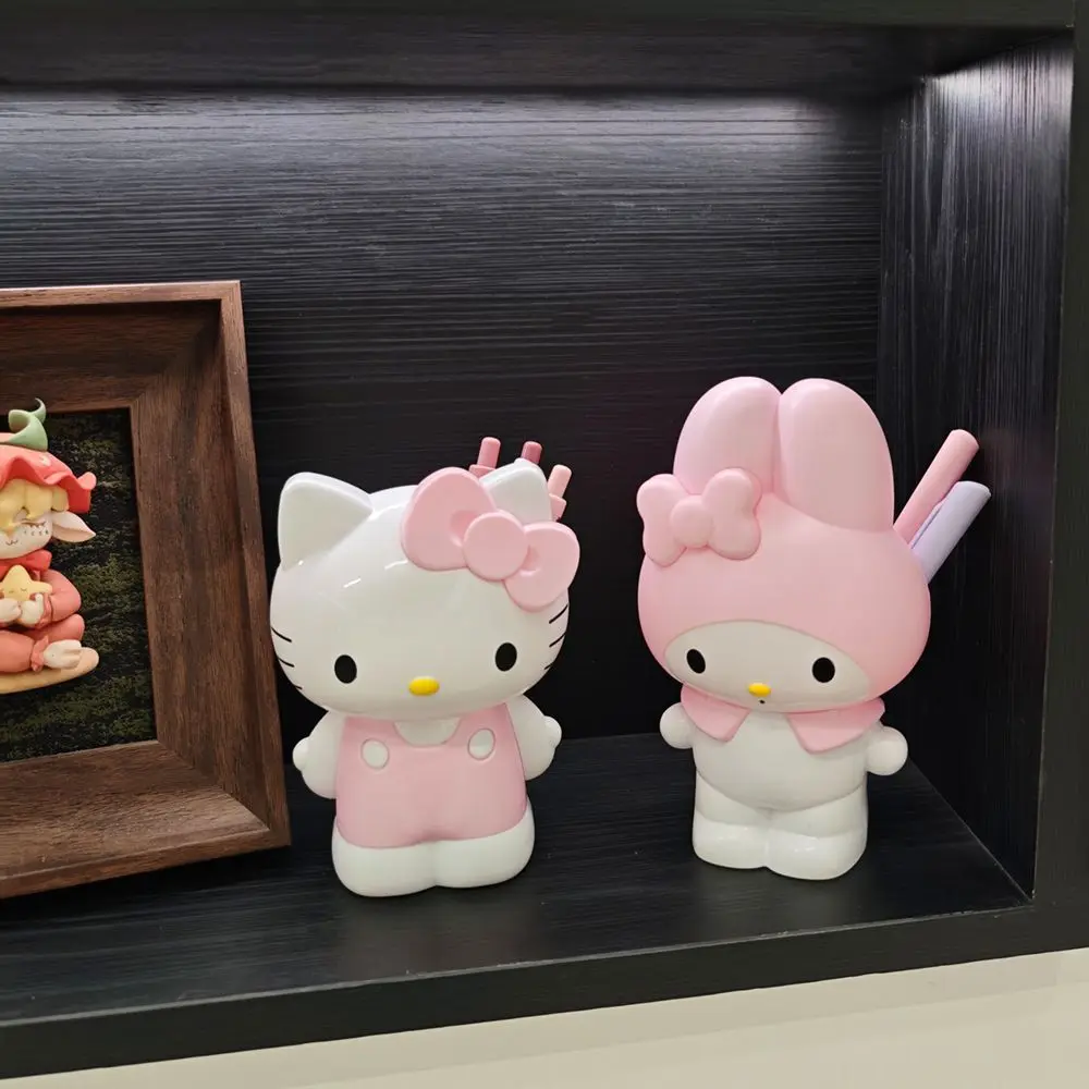 

Милый держатель для кистей для макияжа Hello Kitty My Melody - Кавайный держатель для ручек Sanrio с мультяшными персонажами для стола, хранения косметических кистей и для любителей макияжа.