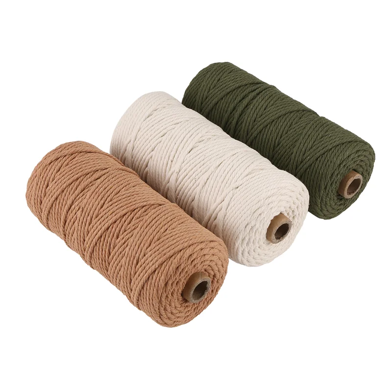 

A34R Набор из 3 пряжек для макраме — хлопковый шнур для проектов DIY, гобелен «Ловец снов» — хлопковый шнур — белый, оливково-зеленый, розовый