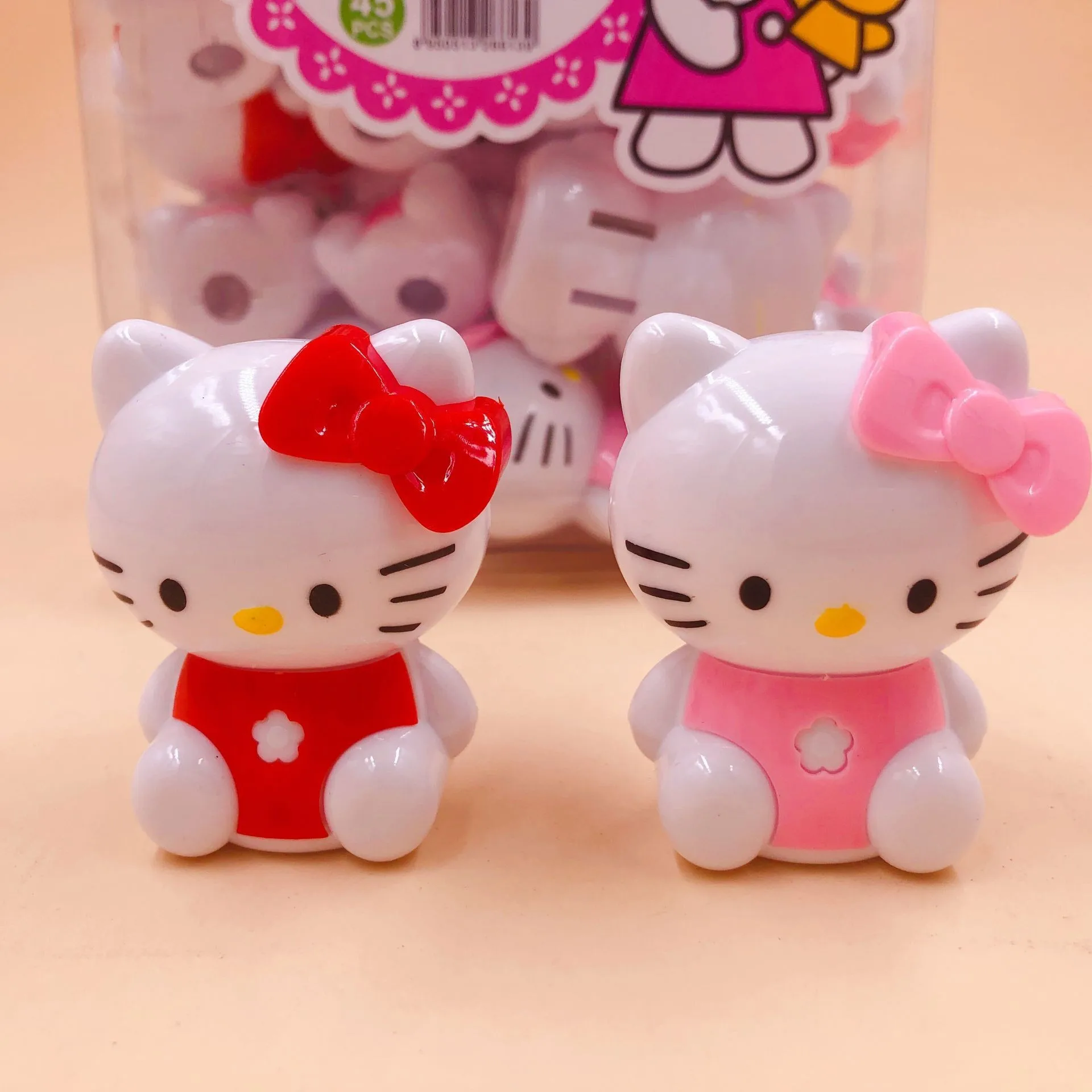 2023 New Cartoonn Pencil Sharpener Kawaii Kitty Student Double-hole Pencil Sharpener Stationery School Supplies Cute Stationery