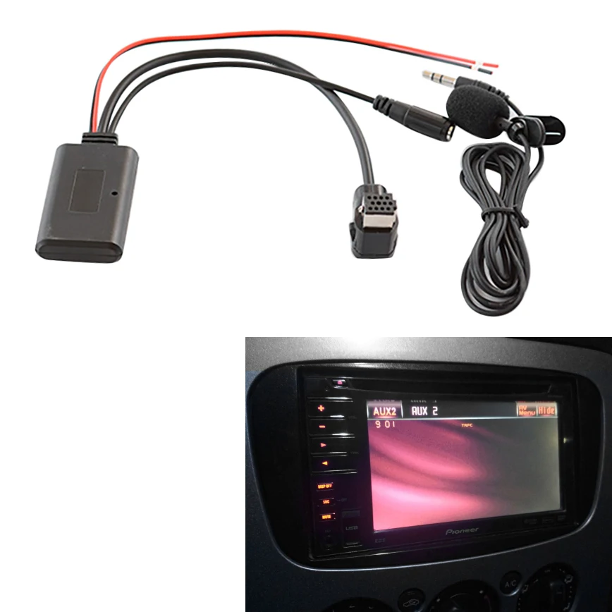 Cable auxiliar Bluetooth 5,0 para coche, micrófono manos libres, adaptador de llamadas gratis para Radio Pioneer, IP-BUS, P99, P01