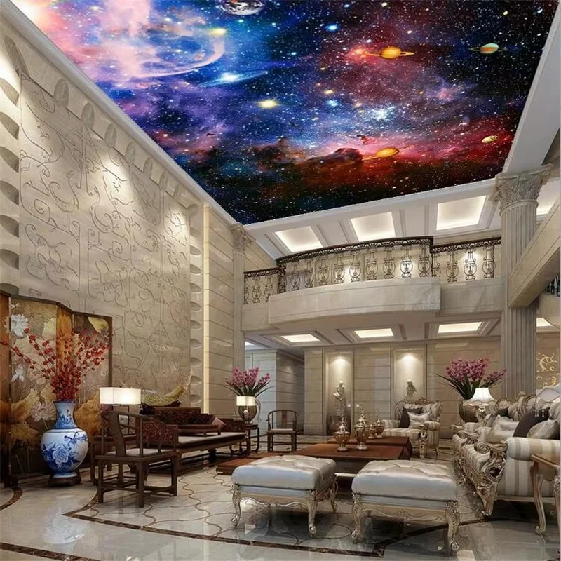 星空の惑星のカスタム壁紙,3D壁画,美しい,リビングルーム,ベッドルーム,天井,天頂,天の川,家の装飾