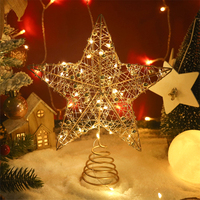 Christmas Tree Star Top with Pearl Wire LED Lights Gold and Silver Christmas Tree Decoration New Year Home Decor Natal Noel 2026
