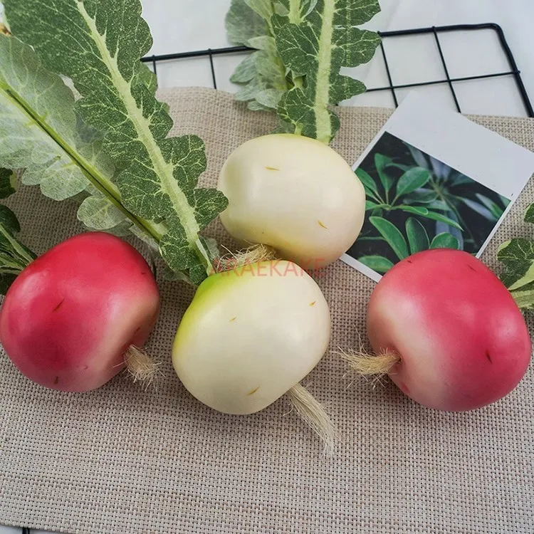 1pcs Simulated round radish, fake vegetable radish model, decoration decoration, photography props, toys