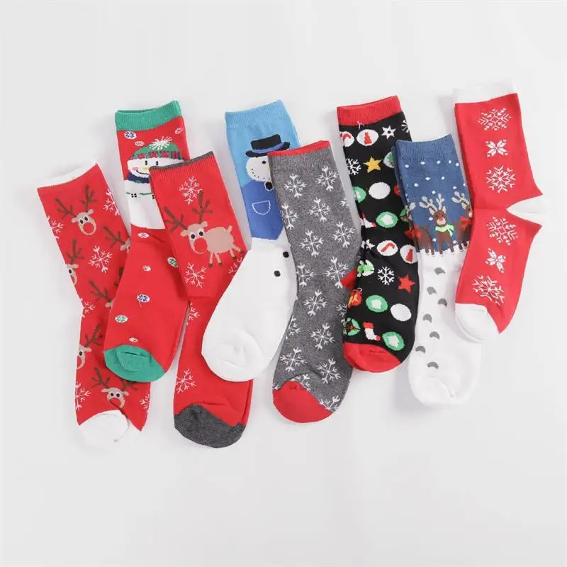 

Christmas Trend Christmas Socks Santa Claus Elk Pattern Women Socks Christmas Supplies for New Year Gift Average Size