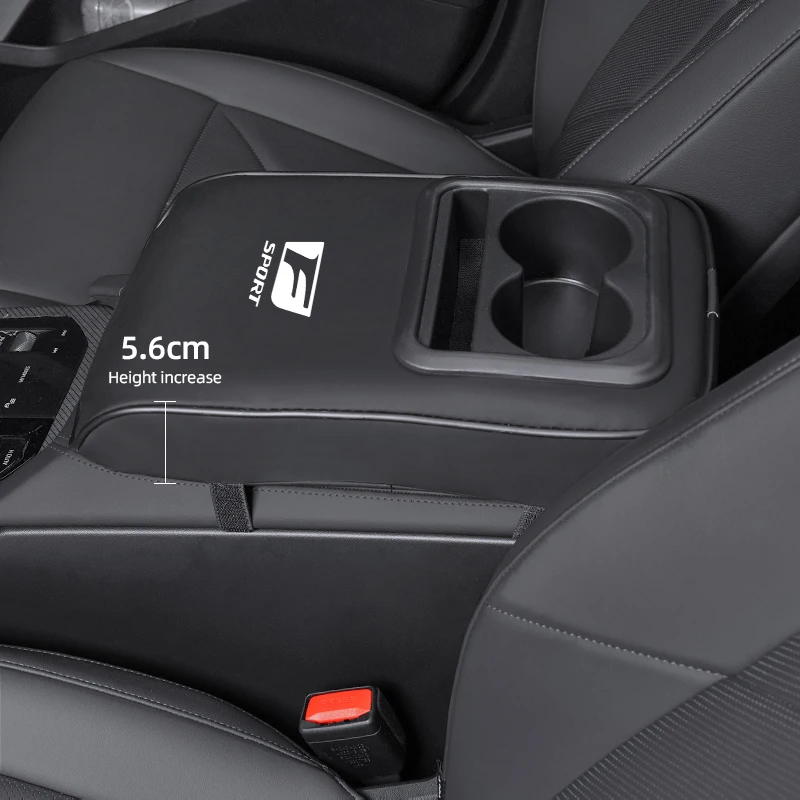 مسند ذراع السيارة صندوق وسادة جلدية وسادة ناعمة مع حامل الكأس لكزس F-SPORT ES RX NX LS UX LM LX GX IS300 RX350 LS500 LX600 NX260