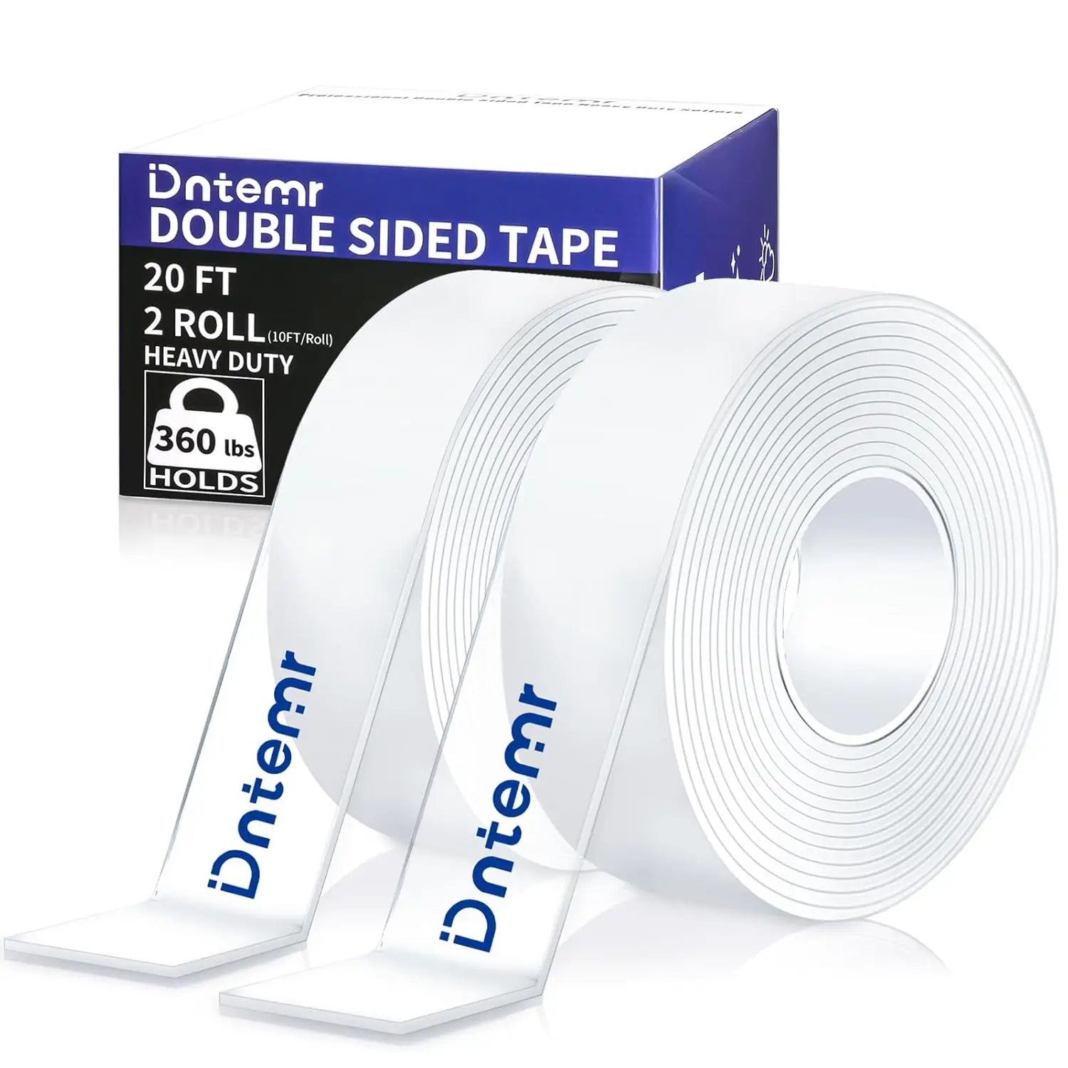 Nano Double Sided Heavy Duty Mounting Tape, 2 Rolls 20FT, Removable Washable Reusable Adhesive for Wall Hanging, Home Decor, Posters, Crafts