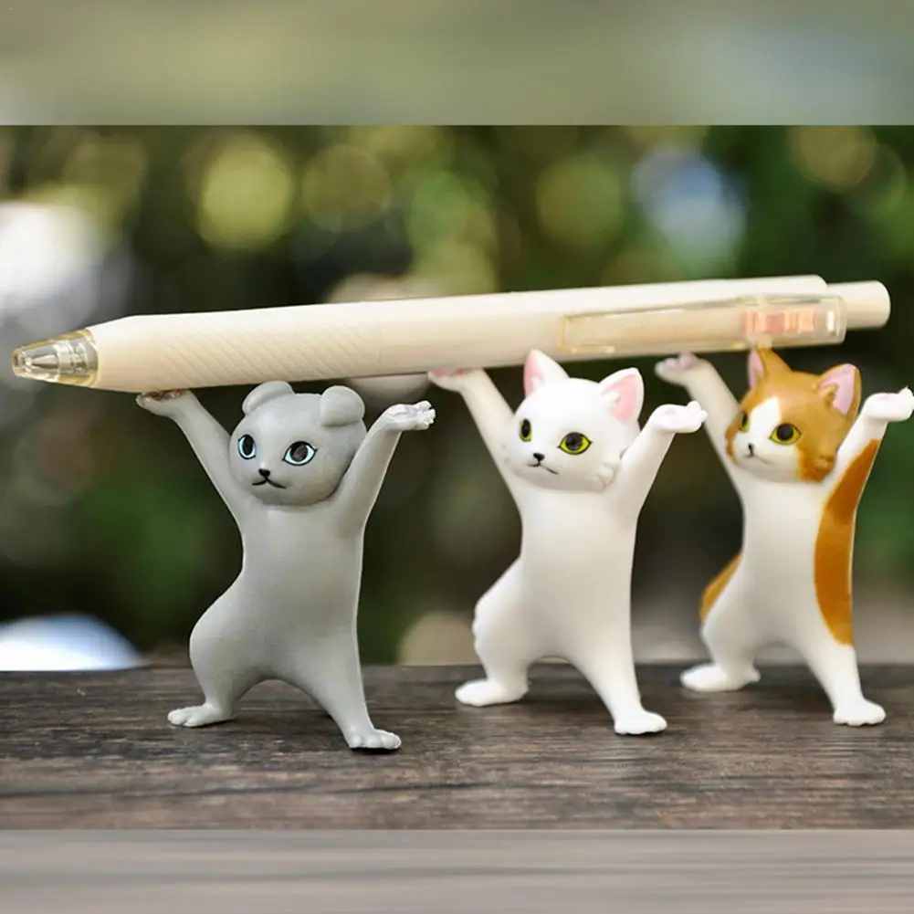 Funny Cat Pen Holder Dancing Cat Figure Hold Everything Cat Earphone Bracket Home Decor Enchanting Dancing Kitty Pencil Stand