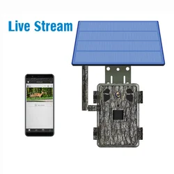 4G LTE Wildlife Solar Hunting Camera APP Bezprzewodowy noktowizor na podczerwień Monokularowe wykrywanie PIR 2.5K 14MP z panelem słonecznym