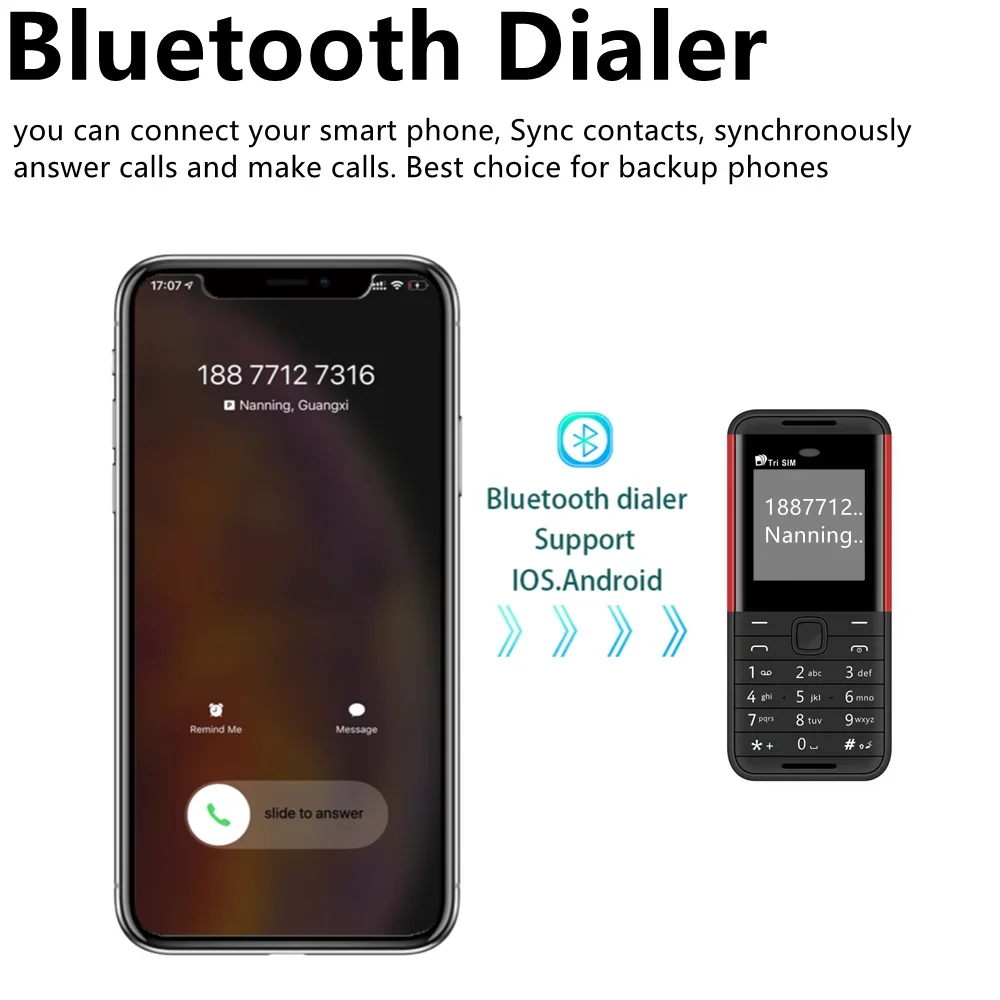 SERVO Mini Button Mobile Phone 3 SIM 3 Standby Bluetooth Dial Speed Dial Magic Voice FM Radio Low Radiation Pocket Feature Phone