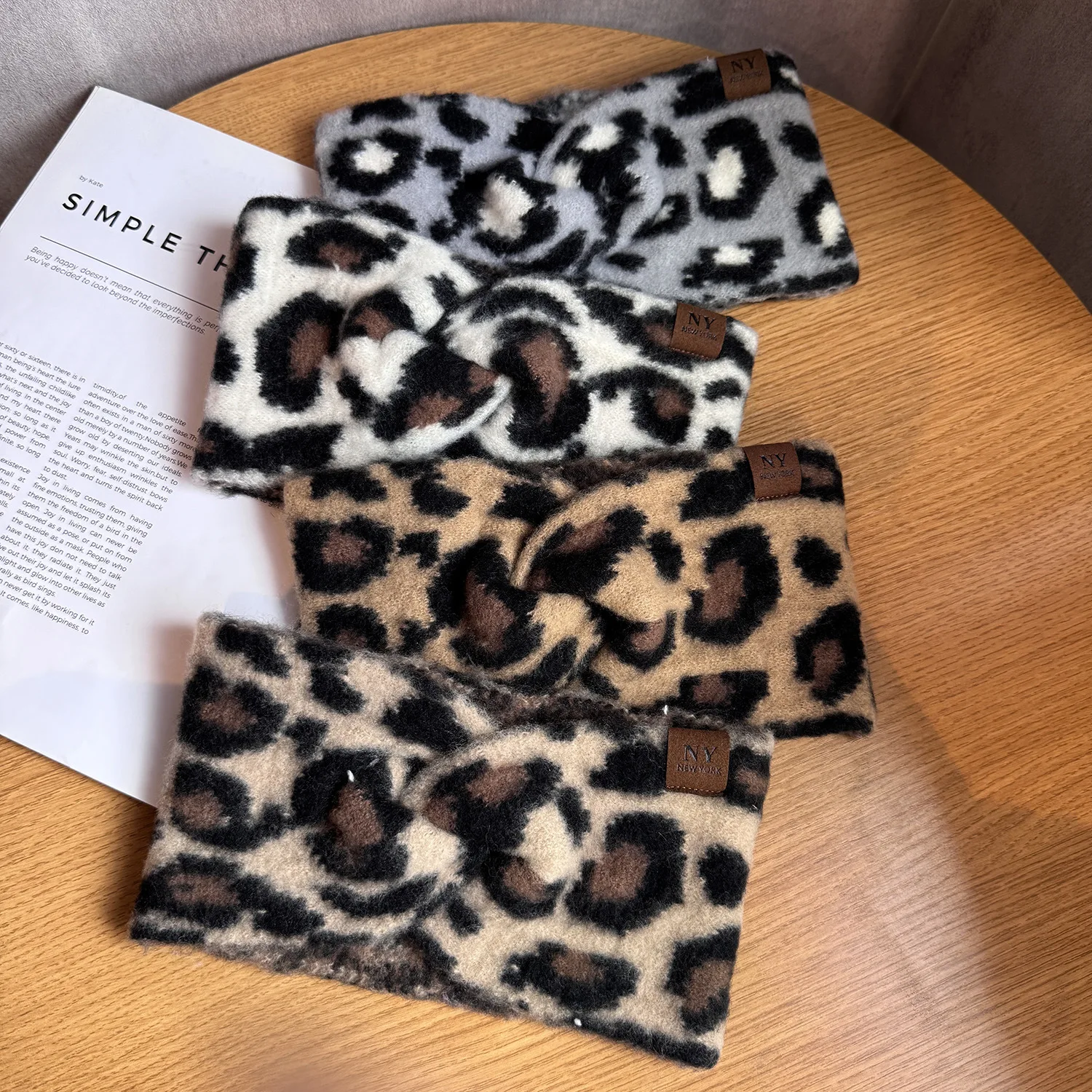 

1 шт. Женская широкая эластичная повязка для волос с леопардовым принтом, аксессуар для волос, головной убор, повязка-косынка с узлом