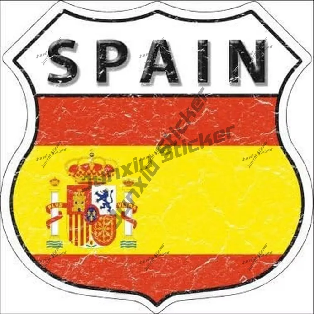 

Spain Shield Shape Car Stickers And Decals Cover Decorative Decorative Electric Scooter Yacht Trolley Case Motorcycle Vinyl Deca