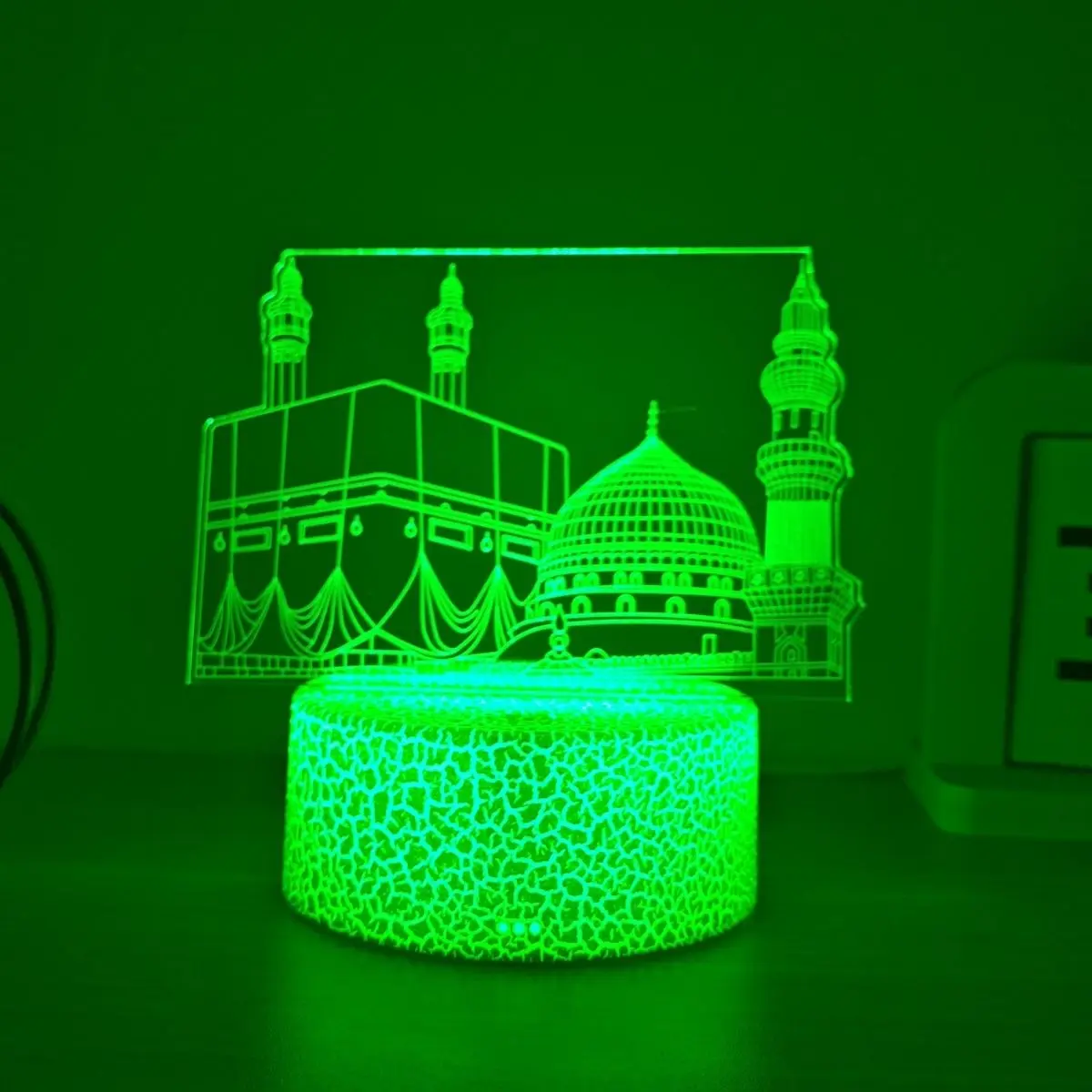 USB اللمس سبعة ألوان التدرج القلعة 3D ضوء الليل، سطح المكتب، ضوء الديكور جو غرفة النوم، ضوء الديكور الغرفة #2