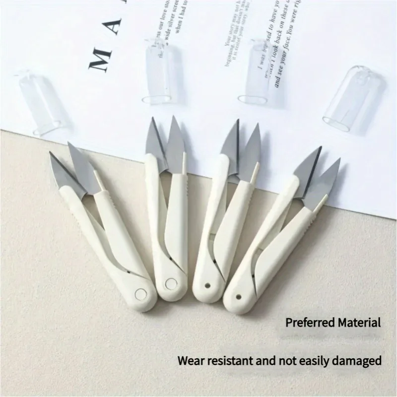 U-Shaped Scissors Set，Sharp Durable Craft Scissors with Cover, Multi-Use for Office/DIY/Stationery, Safe & Convenient