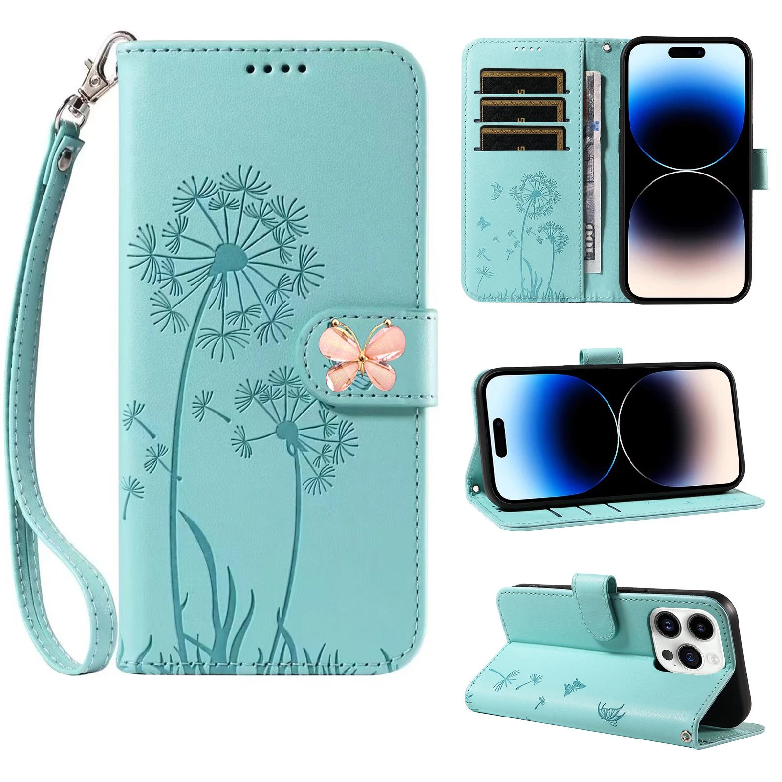 حزام اليد الوجه الحال بالنسبة ل VIVO V50 V40 لايت V30E V29 V29E فراشة كليب الجلود الحبل 3 بطاقات السوار الفرقة المحفظة غطاء Funda