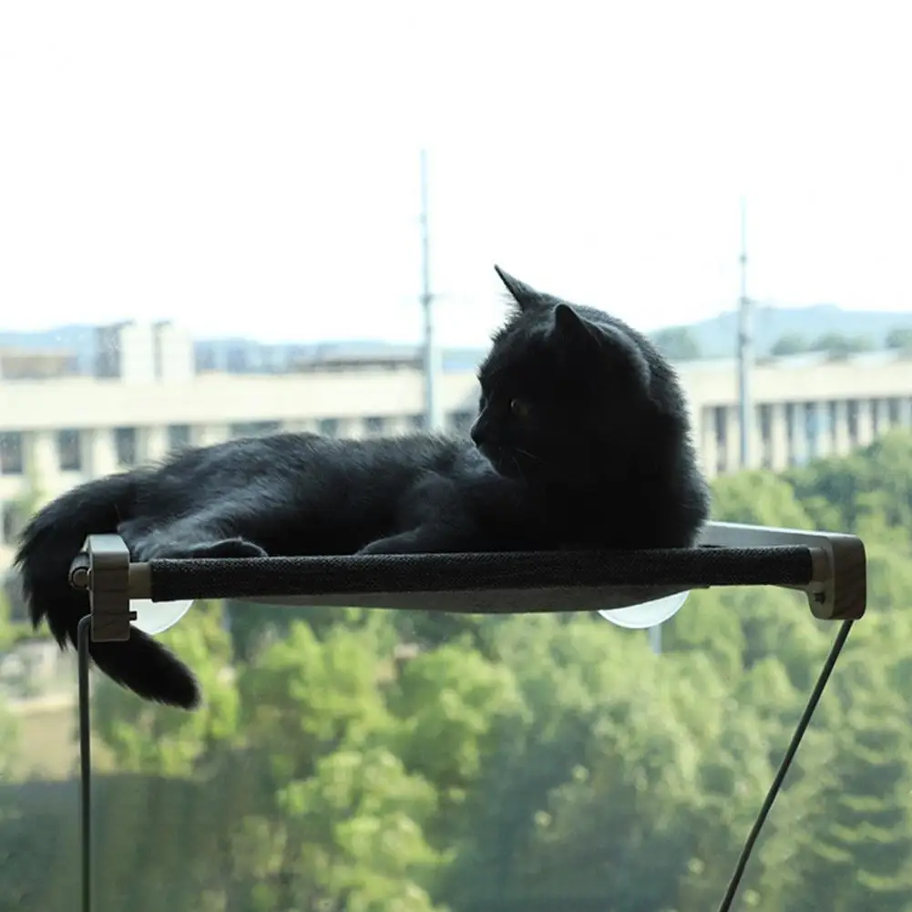 

Safe Cat Hammock Foldable Cat Hammock with Strong Load Capacity Removable Suction Cup Cat Nest for Balcony Window View Swing