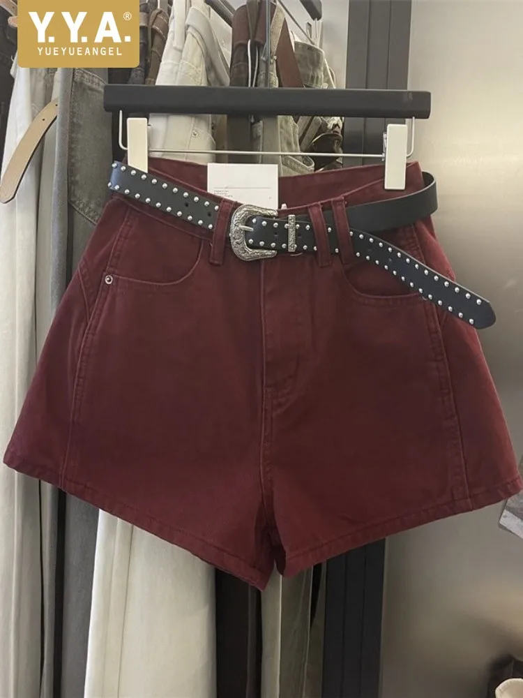 

Женские джинсовые шорты в американском стиле, повседневные, с высокой талией, выше колена, мини-брюки, весенние, новые, широкие, с карманами