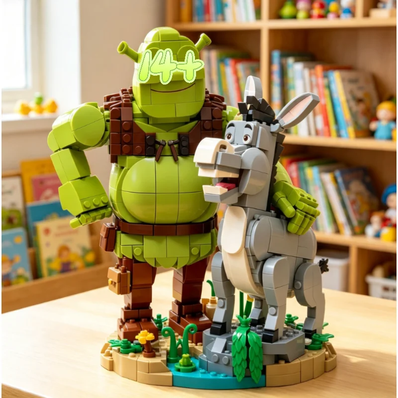 2026 New In Stock 1403pcs Shrek Classic Movie Creative Building Blocks Display Model Collector Edition Birthday Gifts For Adults