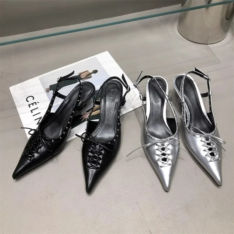 

Women's Flower Decor Slingback Heels, Fashion Pointed Toe Stiletto Sandals, Stylish Party Dress Shoes