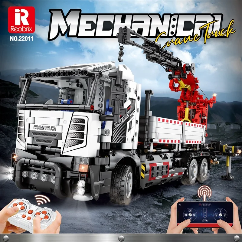 2178PCS Multifunctional Crane Truck Building Blocks Remote Control Engineering Vehicle RC Car Bricks Kids Toys Birthday Gifts