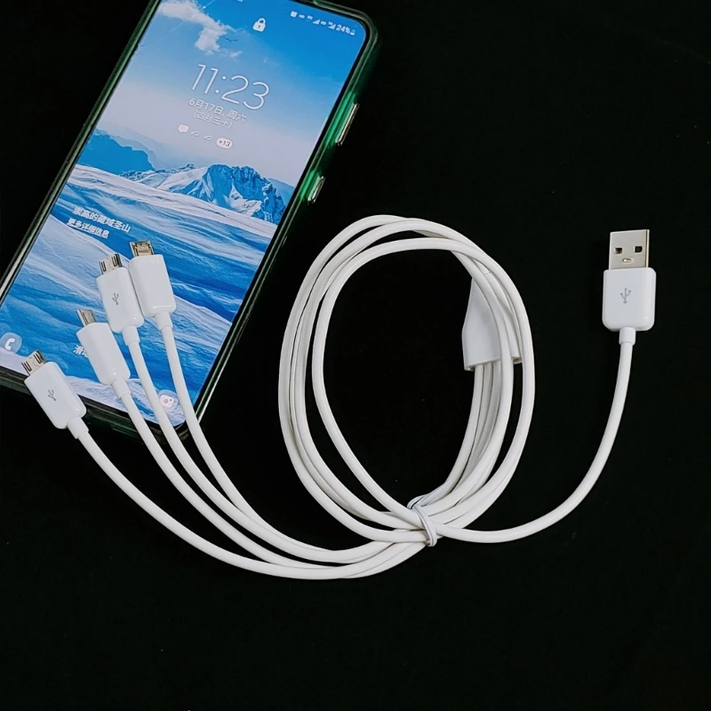 4 in 1 Micro USB Splitter Cable USB to Micro USB Quick Charge Cable  Supports Charging 4 Devices Only For Charging