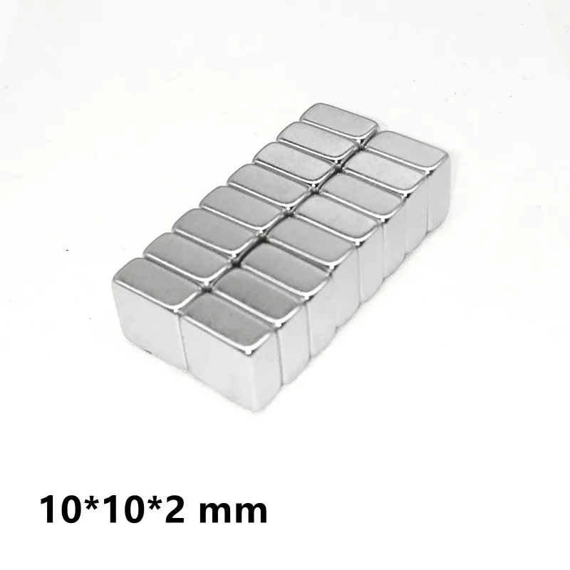 20/50/100/200/500pcs F 10x10x2 mm N35 Strong Square NdFeB Rare Earth Magnet 10*10*2 mm Neodymium Magnets 10mm x 10mm x 2mm